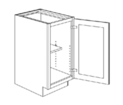 Ice White Shaker Full Height Door Base Cabinet 30"W 24"D 34.5"H
